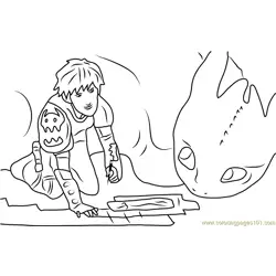 How To Train Your Dragon Free Coloring Page for Kids