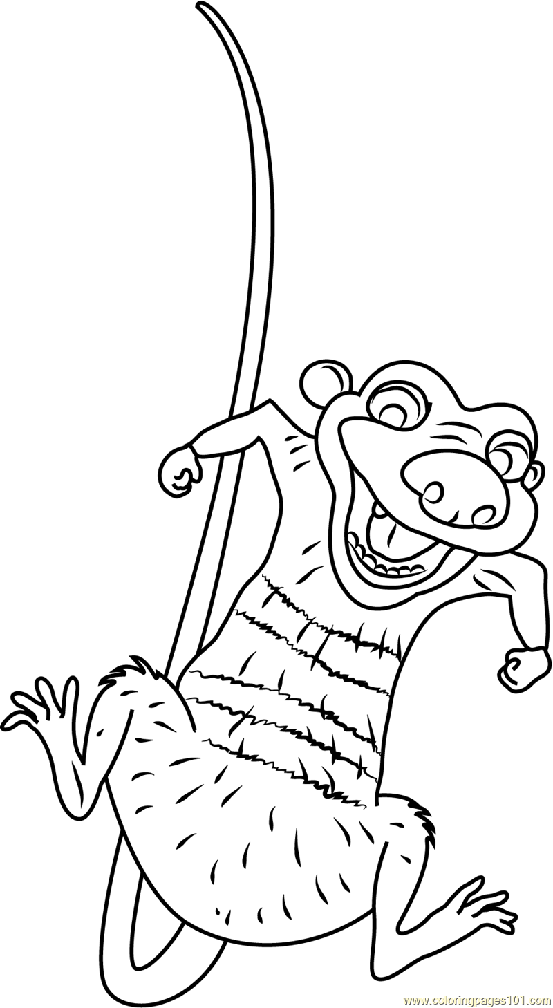 Crash in Ice Age Coloring Page for Kids   Free Ice Age Printable ...