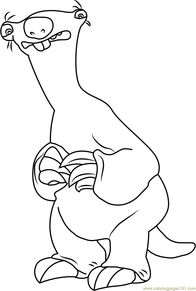 Sid the Giant Ground Sloth Coloring Page for Kids   Free Ice Age ...