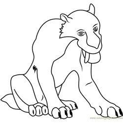 Diego Smilodon Free Coloring Page for Kids
