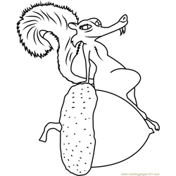 Scrat, the Saber toothed Squirrel Free Coloring Page for Kids
