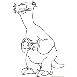 Sid the Giant Ground Sloth Free Coloring Page for Kids