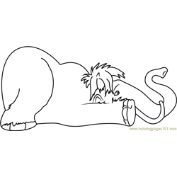 Woolly mammoth Free Coloring Page for Kids