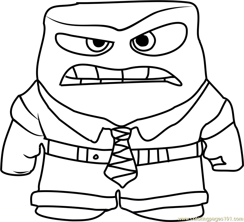 Anger angry Coloring Page for Kids - Free Inside Out Printable Coloring