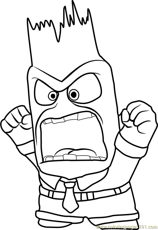 Anger on fire Coloring Page for Kids - Free Inside Out Printable ...