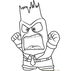 Anger on fire Free Coloring Page for Kids