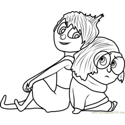 Joy and Sadness Free Coloring Page for Kids