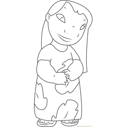 Beautiful Lilo Free Coloring Page for Kids