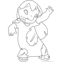 Lilo say Hi Free Coloring Page for Kids