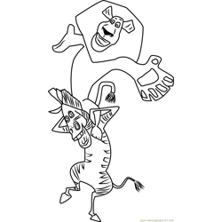 Best Friend Alex and Marty Free Coloring Page for Kids