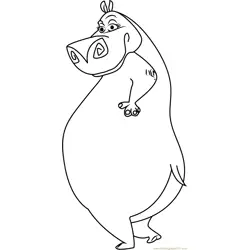 Gloria the Hippo Free Coloring Page for Kids