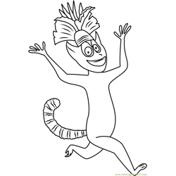 Happy King Julien XIII Free Coloring Page for Kids