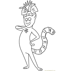 King Julien XIII Free Coloring Page for Kids