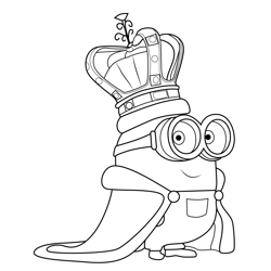 King Bob Minions Free Coloring Page for Kids