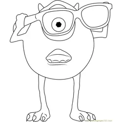 Mike Wear Sunglasses Free Coloring Page for Kids