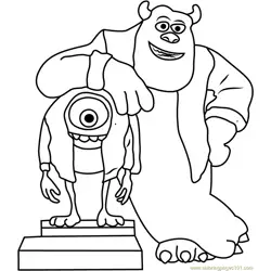 Mike and Sullivan Say Cheez Free Coloring Page for Kids