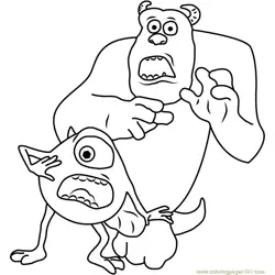 Mike and Sullivan are Afraid Free Coloring Page for Kids