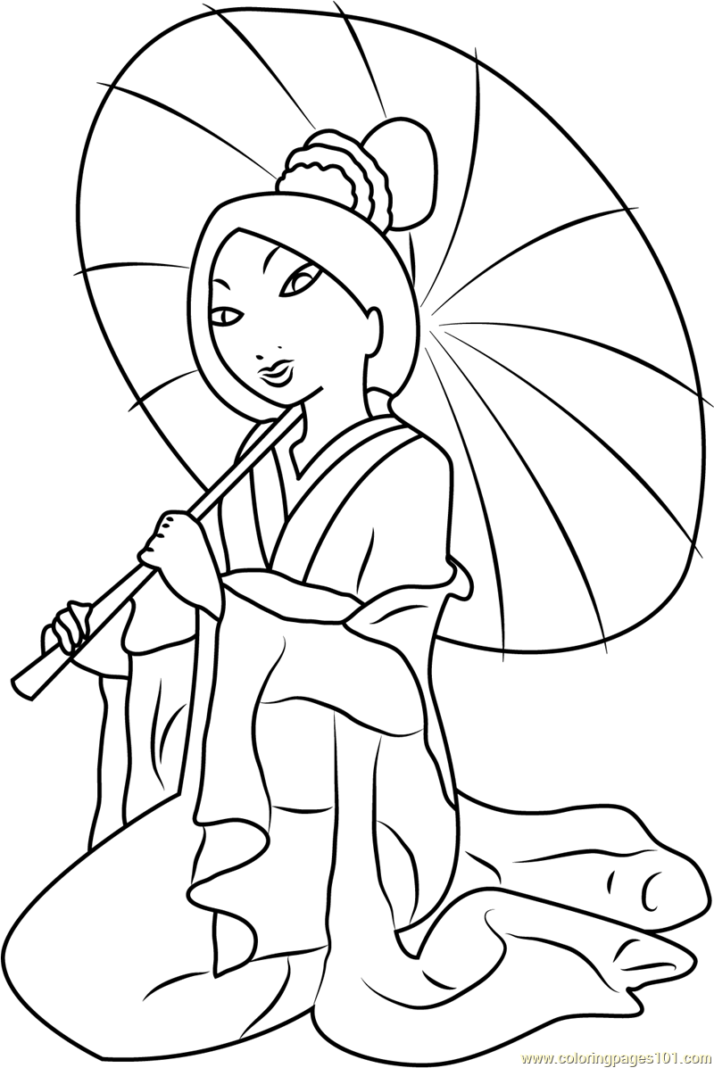 Mulan with Umbrella