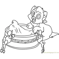 Oliver Ready to Sleep Free Coloring Page for Kids