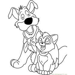 Oliver and Dodger Free Coloring Page for Kids