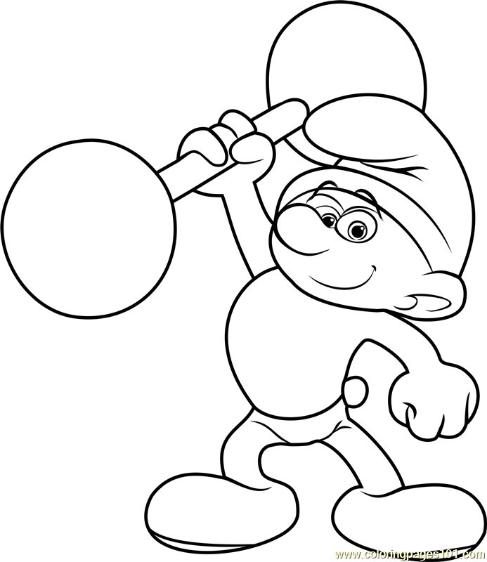 Hefty Smurf Coloring Page for Kids - Free Smurfs: The Lost Village