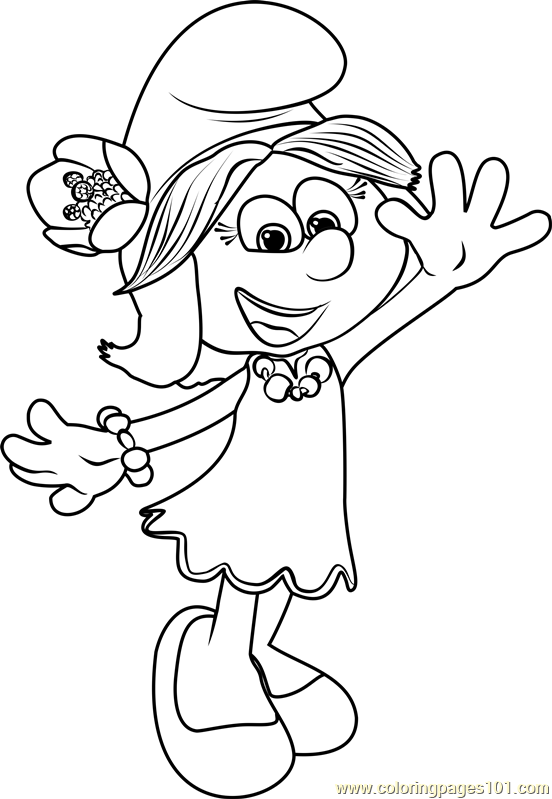 Smurfblossom Coloring Page for Kids - Free Smurfs: The Lost Village