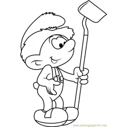 Farmer Smurf Free Coloring Page for Kids