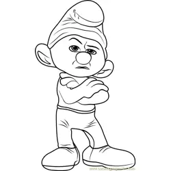 Grouchy Smurf Free Coloring Page for Kids