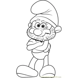 Papa Smurf Free Coloring Page for Kids