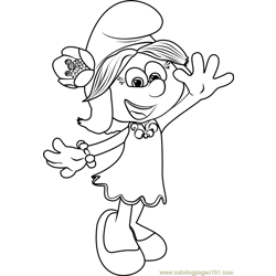 Smurfblossom Free Coloring Page for Kids