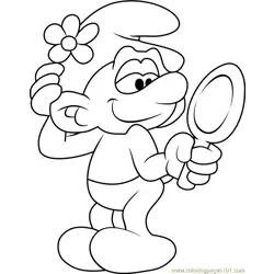 Vanity Smurf Free Coloring Page for Kids