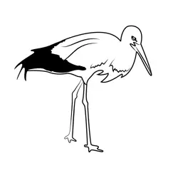 Stork Bird Free Coloring Page for Kids