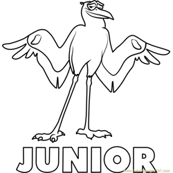 Pigeon Toady Coloring Page for Kids - Free Storks Printable Coloring
