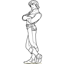 Flynn Rider Free Coloring Page for Kids