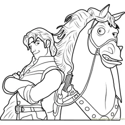 Flynn with Maximus Free Coloring Page for Kids