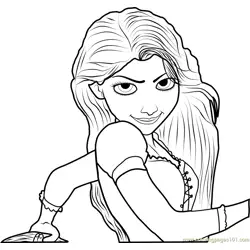 Rapunzel Smiling Free Coloring Page for Kids