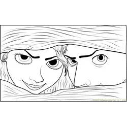 Rapunzel and Flynn Eyes Free Coloring Page for Kids
