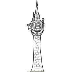 Rapunzel's Tower Free Coloring Page for Kids