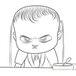 Angry Boss Baby Free Coloring Page for Kids