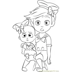 Boss Baby Costume Free Coloring Page for Kids