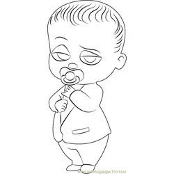 The Boss Baby in Suit Free Coloring Page for Kids