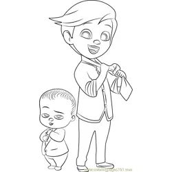 Tim and Boss Baby Free Coloring Page for Kids