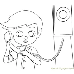 Tim on Phone Free Coloring Page for Kids