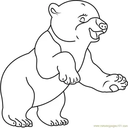 Smiling Polar Bear Free Coloring Page for Kids