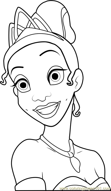 Tiana Princess Coloring Page - Free The Princess and the Frog Coloring ...