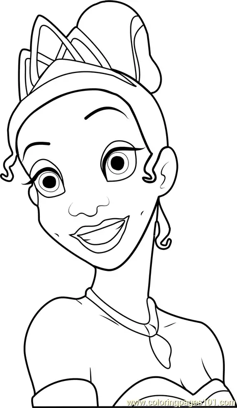 Tiana Princess Coloring Page for Kids - Free The Princess and the Frog ...