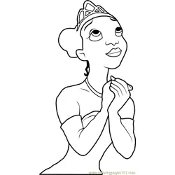 Princess Tiana Free Coloring Page for Kids