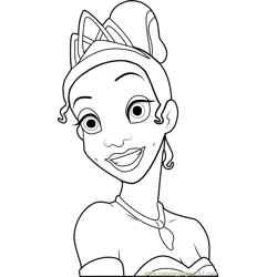 Tiana Princess Free Coloring Page for Kids