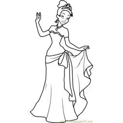Tiana Free Coloring Page for Kids