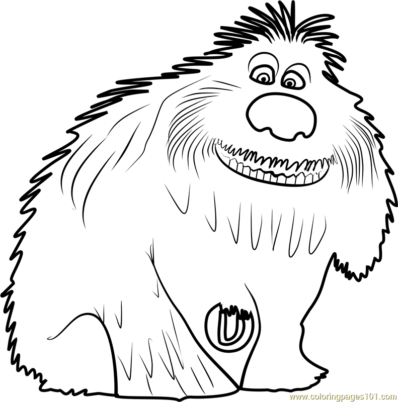 Duke Coloring Page for Kids - Free The Secret Life of Pets Printable